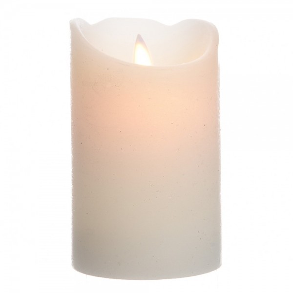 Vela de cera led color blanco, ø7,5 x 12,5 cm