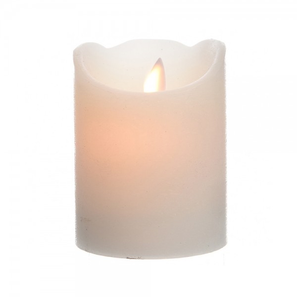 Vela de cera led color blanco, ø7,5 x 10 cm